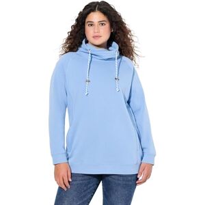 Ulla Popken dam stora storlekar överdimensionerade plus size tröja, bredare ståkrage, väskor, raglan-långärmad, Ljusblå, 46-48 Ulla Popken dam stora storlekar överdimensionerade plus size tröja, bredare ståkrage, väskor, raglan-långärmad, Ljusblå, 46-48
