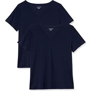 Amazon Essentials dam klassisk passform kortärmad v-ringad t-shirt, paket med 2, marinblå, 6X Amazon Essentials dam klassisk passform kortärmad v-ringad t-shirt, paket med 2, marinblå, 6X