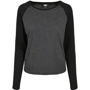 Urban Classics Ladies Contrast Raglan långärmad dam långärmad tröja vit/svart basics, streetwear, Kol/svart, S Urban Classics Ladies Contrast Raglan långärmad dam långärmad tröja vit/svart basics, streetwear, Kol/svart, S