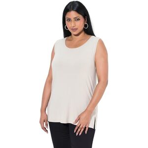 Ulla Popken damer stora storlekar plus size topp, rund hals, klassisk, stretch, breda remmar, ärmlös, kitt, 46-48 Ulla Popken damer stora storlekar plus size topp, rund hals, klassisk, stretch, breda remmar, ärmlös, kitt, 46-48