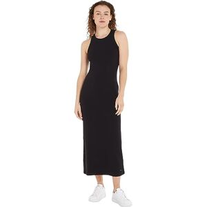 Tommy Hilfiger Dam Slim 5X2 Rib MIDI klänning NS Bodycon, svart, M, Svart, M Tommy Hilfiger Dam Slim 5X2 Rib MIDI klänning NS Bodycon, svart, M, Svart, M