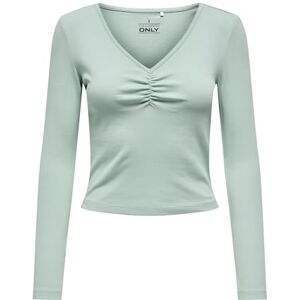 ONLY Onlbetty Life L/S Scallop V-hals Cc JRS, Jadeit, S ONLY Onlbetty Life L/S Scallop V-hals Cc JRS, Jadeit, S