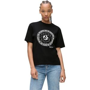 KARL LAGERFELD JEANS , Dam, Vanlig Kortärm Bandana T-Shirt, Vanlig Fit, Svart, M KARL LAGERFELD JEANS , Dam, Vanlig Kortärm Bandana T-Shirt, Vanlig Fit, Svart, M