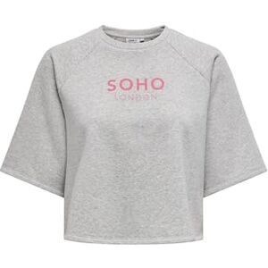 ONLY Onlcora S/S Print O-Neck Ub SWT, Ljusgrå melange, L ONLY Onlcora S/S Print O-Neck Ub SWT, Ljusgrå melange, L