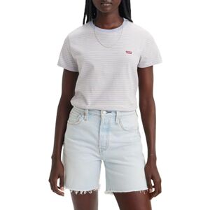 Levi's The Perfect Tee T-shirt för kvinnor, randig Chesthit-logotyp, Collegiate Stripe Blue, XS Levi's The Perfect Tee T-shirt för kvinnor, randig Chesthit-logotyp, Collegiate Stripe Blue, XS