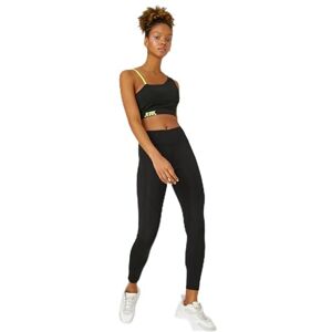 Koton Women Stitch detalj High Rise Sports leggings, Svart (999), M Koton Women Stitch detalj High Rise Sports leggings, Svart (999), M
