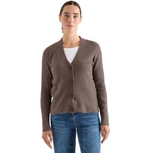 Cecil cardigan med strukturell detalj mushroom taupe melange XS Cecil cardigan med strukturell detalj mushroom taupe melange XS