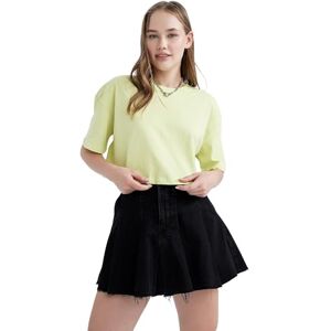 DeFacto damer oversize crop tops – klassisk baströja för kvinnor – bekväm oversize skjorta för kvinnor, Lt. Grön, XS DeFacto damer oversize crop tops – klassisk baströja för kvinnor – bekväm oversize skjorta för kvinnor, Lt. Grön, XS