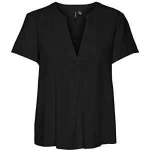 VERO MODA Vmmymilo Ss WVN Ga Top, svart, S VERO MODA Vmmymilo Ss WVN Ga Top, svart, S