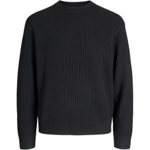 JACK & JONES Jcogrid Knit Crew Neck, svart, XS JACK & JONES Jcogrid Knit Crew Neck, svart, XS