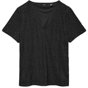 VERO MODA Vmmaya Ss V Neck Top JRS Spe, svart, M VERO MODA Vmmaya Ss V Neck Top JRS Spe, svart, M