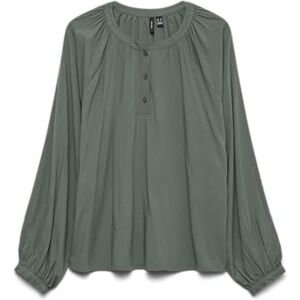 VERO MODA Vmbella Ls Placket Top WVN Ga Noos, Laurelkrans, S VERO MODA Vmbella Ls Placket Top WVN Ga Noos, Laurelkrans, S