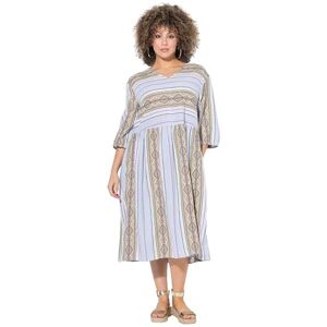 Ulla Popken damer stora storlekar överdimensionerade plus size kaftanklänning, ränder, A-linje, V-hals, 3/4-arm 838739, aprikos, 46-48 Ulla Popken damer stora storlekar överdimensionerade plus size kaftanklänning, ränder, A-linje, V-hals, 3/4-arm 838739, aprikos, 46-48
