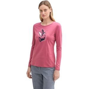 TOM TAILOR dam långärmad bomull med tryck, 21181 Vinros rosa, XXL TOM TAILOR dam långärmad bomull med tryck, 21181 Vinros rosa, XXL