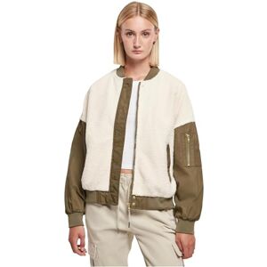 Urban Classics Dam dam överdimensionerad sherpa blandad bomberjacka jacka, vit sand/darkoliv, 4XL, whitesand/darkolive, 4XL Urban Classics Dam dam överdimensionerad sherpa blandad bomberjacka jacka, vit sand/darkoliv, 4XL, whitesand/darkolive, 4XL