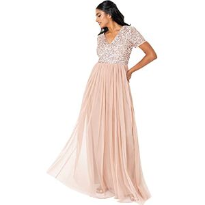 Maya Deluxe V halsband Embellished Maxi klänning brudtärna klänning dam, Taupe Blush, 54 Maya Deluxe V halsband Embellished Maxi klänning brudtärna klänning dam, Taupe Blush, 54