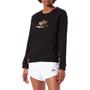 Alpha Industries New Basic-Sweatshirt med folietryck-Dam Black/Yellow Gold Alpha Industries New Basic-Sweatshirt med folietryck-Dam Black/Yellow Gold