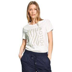 Cecil T-shirt med tryck fram, Vanilj vit, XS Cecil T-shirt med tryck fram, Vanilj vit, XS