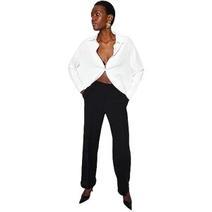 Trendyol damer raka långa ärmar plus size skjorta, Vit, XL Trendyol damer raka långa ärmar plus size skjorta, Vit, XL