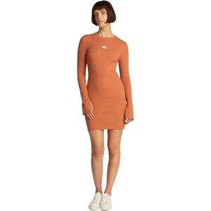 Calvin Jeans dam vävd etikett ribbad kort klänning J20J225112 bodycon-klänning, brun (Aragon), M, Brun (Aragon), M Calvin Jeans dam vävd etikett ribbad kort klänning J20J225112 bodycon-klänning, brun (Aragon), M, Brun (Aragon), M