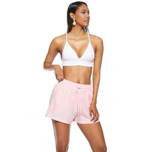 Koton Dam Relax Fit Drawstring Linen Mix Mini Shorts, Rosa (252), 42 SE Koton Dam Relax Fit Drawstring Linen Mix Mini Shorts, Rosa (252), 42 SE