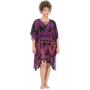 Ulla Popken damer stora storlekar överdimensionerade plus size tunika, palmer, överdimensionerad, snörning, halv ärm 837357, svart, 42-48 Ulla Popken damer stora storlekar överdimensionerade plus size tunika, palmer, överdimensionerad, snörning, halv ärm 837357, svart, 42-48