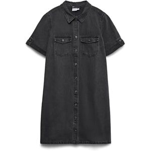VERO MODA Vmjennie Ss Short Denim Dress Ga Noos, svart, XS VERO MODA Vmjennie Ss Short Denim Dress Ga Noos, svart, XS