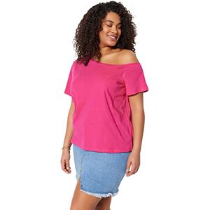 Trendyol kvinnor plus size normal passform basic båthals stickad plus size blus, fuchsia, XL, fuchsia, XL Plus Trendyol kvinnor plus size normal passform basic båthals stickad plus size blus, fuchsia, XL, fuchsia, XL Plus