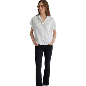 Mavi kortärmad damskjortor, blus, palmtryck, L, Palmtryck, L Mavi kortärmad damskjortor, blus, palmtryck, L, Palmtryck, L