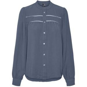 VERO MODA Vmemma Ls spetströja för kvinnor WVN Ga Noos långärmad blus, Kina blå, XL VERO MODA Vmemma Ls spetströja för kvinnor WVN Ga Noos långärmad blus, Kina blå, XL