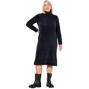 Ulla Popken Chenille polotröja, marinblå, 46/48 SE Ulla Popken Chenille polotröja, marinblå, 46/48 SE