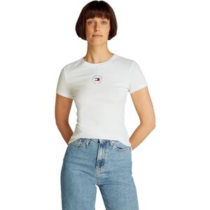 Tommy Jeans kvinnor TJW SLIM ESSENTIAL LOGO 2 TEE S/S t-shirt, vit, XXS, Vit (Ecru), XXS Tommy Jeans kvinnor TJW SLIM ESSENTIAL LOGO 2 TEE S/S t-shirt, vit, XXS, Vit (Ecru), XXS