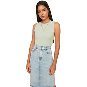 Trendyol Dam rund krage cancer stickad blus, Mint, XS Trendyol Dam rund krage cancer stickad blus, Mint, XS