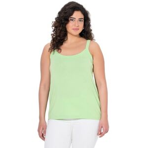 Ulla Popken damer stora storlekar överdimensionerade plus size spaghettitopp, rund hals, modalmix, ärmlös, Grön, 46-48 Ulla Popken damer stora storlekar överdimensionerade plus size spaghettitopp, rund hals, modalmix, ärmlös, Grön, 46-48