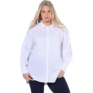 Ulla Popken Damskjorta krageblus oversize blusar, snövit, normal, Snövit, 46-48 Ulla Popken Damskjorta krageblus oversize blusar, snövit, normal, Snövit, 46-48