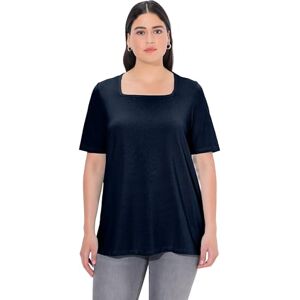 Ulla Popken Damer, A-linje, carree-hals, halvärm T-shirt, Outerspace (ersättningsfärg), 58 Ulla Popken Damer, A-linje, carree-hals, halvärm T-shirt, Outerspace (ersättningsfärg), 58