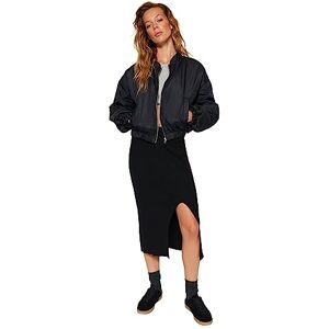 Trendyol FeMan A-linje, slim fit, stickad kjol, svart, S, Svart, S Trendyol FeMan A-linje, slim fit, stickad kjol, svart, S, Svart, S
