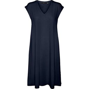 VERO MODA Kvinnors VMMARIJUNE SL Knee Dress JRS klänning, Navy Blazer, S, marinblå blazer, S VERO MODA Kvinnors VMMARIJUNE SL Knee Dress JRS klänning, Navy Blazer, S, marinblå blazer, S