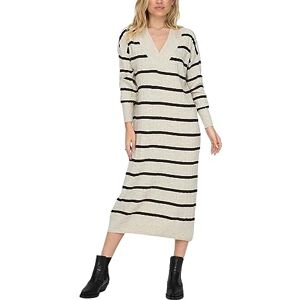 ONLY Onlnew Tessa L/S Midi V klänning KNT Noos klänning, Pumice Stone/Stripes: svart, XXL ONLY Onlnew Tessa L/S Midi V klänning KNT Noos klänning, Pumice Stone/Stripes: svart, XXL