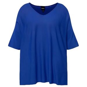 Ulla Popken Ulla popkar, kvinnor, stora storlekar, tröjor, oversized, V-hals, halvärm, blå, 50/52 SE Ulla Popken Ulla popkar, kvinnor, stora storlekar, tröjor, oversized, V-hals, halvärm, blå, 50/52 SE