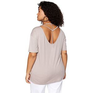Trendyol Dam normal passform basic v-ringad stickad plus size t-shirt, Mink, 3XL Trendyol Dam normal passform basic v-ringad stickad plus size t-shirt, Mink, 3XL