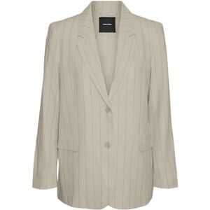 VERO MODA dam Vmmindy Ls Loose Linen Blazer Mix Noos, Havregryn, 40 VERO MODA dam Vmmindy Ls Loose Linen Blazer Mix Noos, Havregryn, 40