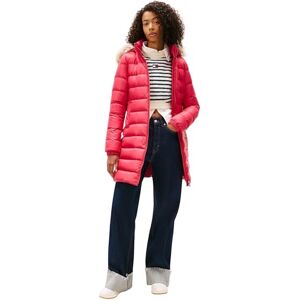 Tommy Jeans Dam TJW ESSENTIELL HUVA DOWN COAT DW0DW18864, röd, L, Röd (Vintage Cerise), L Tommy Jeans Dam TJW ESSENTIELL HUVA DOWN COAT DW0DW18864, röd, L, Röd (Vintage Cerise), L