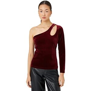 Koton kvinnors sammetsblus en axel utskuren detalj t-shirt, Bordeaux (457), S Koton kvinnors sammetsblus en axel utskuren detalj t-shirt, Bordeaux (457), S