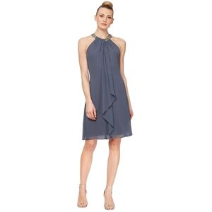 S.L. Fashions Kvinnors juvel hals mantel klänning liten och vanlig, Stål, 38 SE S.L. Fashions Kvinnors juvel hals mantel klänning liten och vanlig, Stål, 38 SE