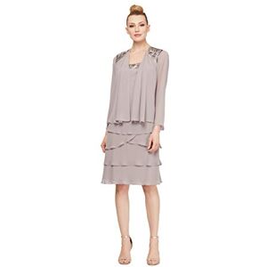 S.L. Fashions Embellished Djurjacka Dress (Petite and regular) klänning för brudmor, Mörk mortel, 46 S.L. Fashions Embellished Djurjacka Dress (Petite and regular) klänning för brudmor, Mörk mortel, 46