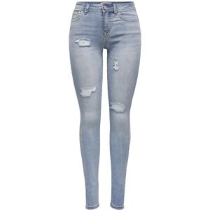 ONLY Onlwauw Mw Destroy Bleach DNM Gua jeans, Ljusblå blekt denim, (M) W x 34L ONLY Onlwauw Mw Destroy Bleach DNM Gua jeans, Ljusblå blekt denim, (M) W x 34L