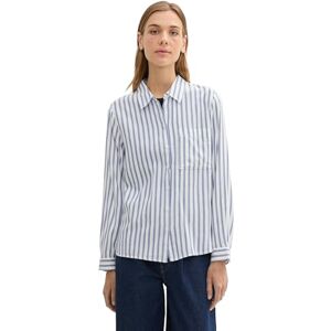 TOM TAILOR Denim damblus, 35949 – Vit blå rand, M TOM TAILOR Denim damblus, 35949 – Vit blå rand, M