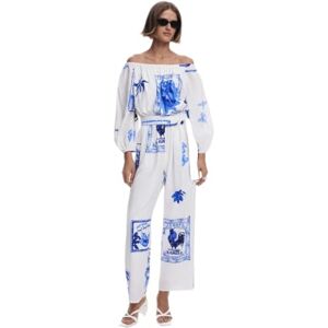 Desigual Jumpsuit_Thames Jeans för kvinnor, Vit, M Desigual Jumpsuit_Thames Jeans för kvinnor, Vit, M