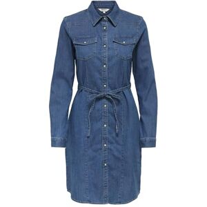 ONLY Onlsasia L/S stretch DNM klänning AKM Noos, Mörkblå denim, XXS ONLY Onlsasia L/S stretch DNM klänning AKM Noos, Mörkblå denim, XXS